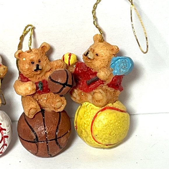 Bears & Sports Themed Mini Christmas Ornament Lot (9piece) - Picture 4 of 5